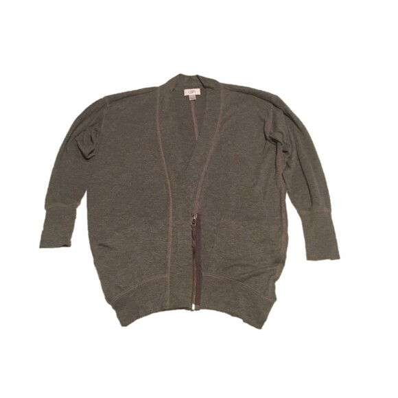 LOFT Sweaters - ✨️3 For $20✨️ Loft sweatshirt Women XS gray zip cardigan Oversized Preppy Retro